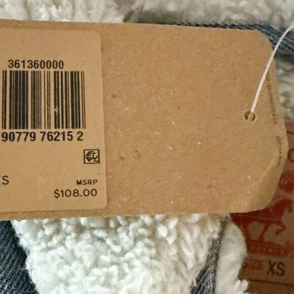 Levi's NWT Sz XS Slim Fit Divided Blue Original Sherpa Trucker Jean Jacket - Picture 6 of 12